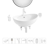 Комплект Wellsee 7 в 1 Lavinia Boho Bathroom Sink накладная раковина 59x39 см 20219296R