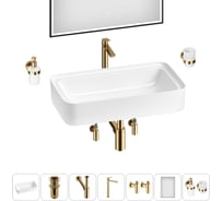 Комплект Wellsee 7 в 1 Lavinia Boho Bathroom Sink накладная раковина 75x40 см 20219383R