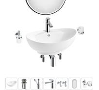 Комплект Wellsee 7 в 1 Lavinia Boho Bathroom Sink накладная раковина 59x39 см 20219293R