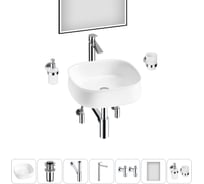 Комплект Wellsee 7 в 1 Lavinia Boho Bathroom Sink накладная раковина 42x42 см 20219445R