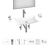 Комплект Wellsee 7 в 1 Lavinia Boho Bathroom Sink накладная раковина 59x39 см 20219365R