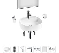 Комплект Wellsee 7 в 1 Lavinia Boho Bathroom Sink накладная раковина 44x44 см 20219309R