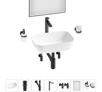 Комплект Wellsee 7 в 1 Lavinia Boho Bathroom Sink накладная раковина 46x33 см 20219318R