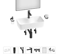 Комплект Wellsee 7 в 1 Lavinia Boho Bathroom Sink накладная раковина 54x30 см 20219358R