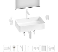 Комплект Wellsee 7 в 1 Lavinia Boho Bathroom Sink накладная раковина 48x31 см 20219328R