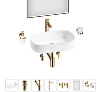 Комплект Wellsee 7 в 1 Lavinia Boho Bathroom Sink накладная раковина 55x40 см 20219455R