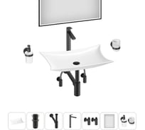 Комплект Wellsee 7 в 1 Lavinia Boho Bathroom Sink накладная раковина 59x39 см 20219366R