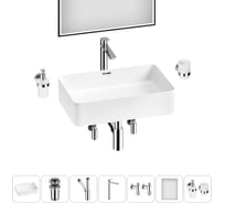 Комплект Wellsee 7 в 1 Lavinia Boho Bathroom Sink накладная раковина 60x39 см 20219341R
