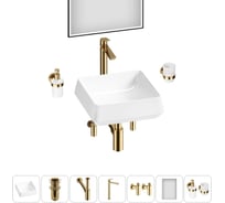 Комплект Wellsee 7 в 1 Lavinia Boho Bathroom Sink накладная раковина 38x38 см 20219431R