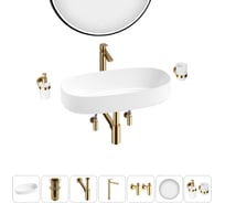 Комплект Wellsee 7 в 1 Lavinia Boho Bathroom Sink накладная раковина 68x36 см 20219511R