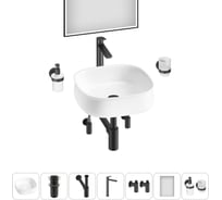 Комплект Wellsee 7 в 1 Lavinia Boho Bathroom Sink накладная раковина 42x42 см 20219446R
