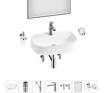 Комплект Wellsee 7 в 1 Lavinia Boho Bathroom Sink накладная раковина 55x40 см 20219469R