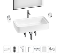 Комплект Wellsee 7 в 1 Lavinia Boho Bathroom Sink накладная раковина 75x40 см 20219381R