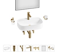 Комплект Wellsee 7 в 1 Lavinia Boho Bathroom Sink накладная раковина 55x40 см 20219471R