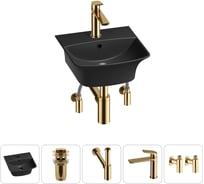 Комплект Wellsee 5 в 1 Lavinia Boho Bathroom Sink накладная/подвесная раковина 35x36 см 20216748R
