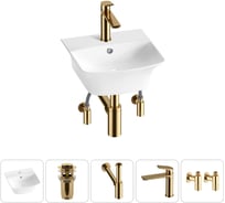 Комплект Wellsee 5 в 1 Lavinia Boho Bathroom Sink накладная/подвесная раковина 35x36 см 20216735R