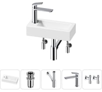 Комплект Wellsee 5 в 1 Lavinia Boho Bathroom Sink накладная/подвесная раковина 37x18 см 20215893R
