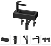 Комплект Wellsee 5 в 1 Lavinia Boho Bathroom Sink накладная/подвесная раковина 37x18 см 20215907R