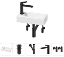 Комплект Wellsee 5 в 1 Lavinia Boho Bathroom Sink накладная/подвесная раковина 37x18 см 20215894R