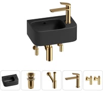 Комплект Wellsee 5 в 1 Lavinia Boho Bathroom Sink накладная/подвесная раковина 37x25 см 20216580R