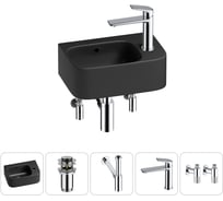 Комплект Wellsee 5 в 1 Lavinia Boho Bathroom Sink накладная/подвесная раковина 37x25 см 20216578R