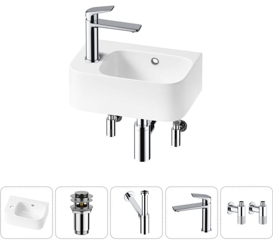 Комплект Wellsee 5 в 1 Lavinia Boho Bathroom Sink накладная/подвесная раковина 37x25 см 20216537R