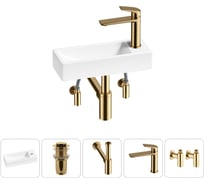 Комплект Wellsee 5 в 1 Lavinia Boho Bathroom Sink накладная/подвесная раковина 38x14 см 20215951R
