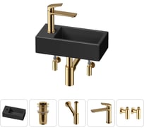 Комплект Wellsee 5 в 1 Lavinia Boho Bathroom Sink накладная/подвесная раковина 40x20 см 20216020R