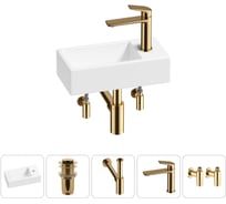 Комплект Wellsee 5 в 1 Lavinia Boho Bathroom Sink накладная/подвесная раковина 40x20 см 20215979R