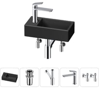 Комплект Wellsee 5 в 1 Lavinia Boho Bathroom Sink накладная/подвесная раковина 40x20 см 20216018R