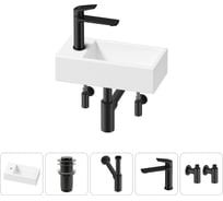 Комплект Wellsee 5 в 1 Lavinia Boho Bathroom Sink накладная/подвесная раковина 40x20 см 20216006R