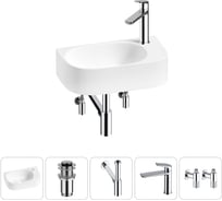 Комплект Wellsee 5 в 1 Lavinia Boho Bathroom Sink накладная/подвесная раковина 40x22 см 20216313R