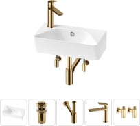Комплект Wellsee 5 в 1 Lavinia Boho Bathroom Sink накладная/подвесная раковина 40x22 см 20216455R