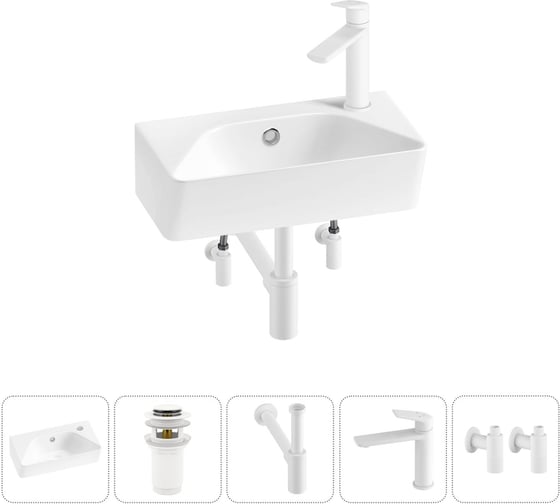 Комплект Wellsee 5 в 1 Lavinia Boho Bathroom Sink накладная/подвесная раковина 40x22 см 20216428R