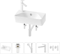 Комплект Wellsee 5 в 1 Lavinia Boho Bathroom Sink накладная/подвесная раковина 40x22 см 20216456R