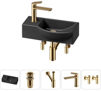 Комплект Wellsee 5 в 1 Lavinia Boho Bathroom Sink накладная/подвесная раковина 40x23 см 20216048R