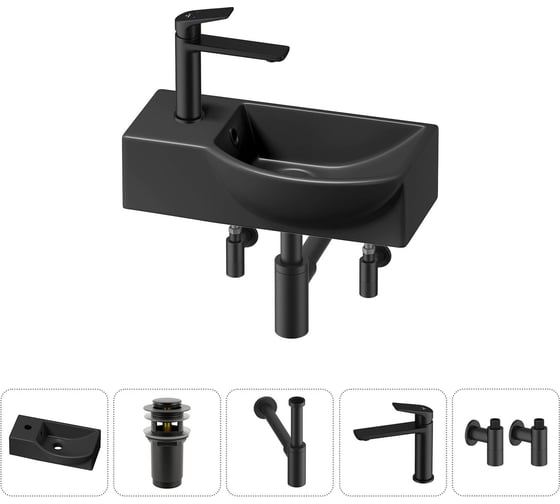 Комплект Wellsee 5 в 1 Lavinia Boho Bathroom Sink накладная/подвесная раковина 40x23 см 20216047R