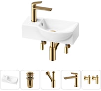 Комплект Wellsee 5 в 1 Lavinia Boho Bathroom Sink накладная/подвесная раковина 40x23 см 20216035R