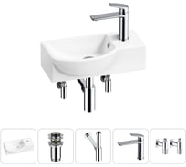 Комплект Wellsee 5 в 1 Lavinia Boho Bathroom Sink накладная/подвесная раковина 40x23 см 20216061R