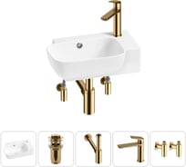 Комплект Wellsee 5 в 1 Lavinia Boho Bathroom Sink накладная/подвесная раковина 40x24 см 20216371R
