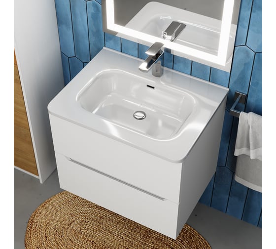 Раковина керамическая для ванной uperwood Monica 60 см, белая глянцевая RMonica60wg