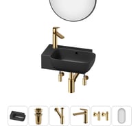 Комплект Wellsee 6 в 1 Lavinia Boho Bathroom Sink накладная/подвесная раковина 40x24 см 20219789R