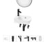 Комплект Wellsee 6 в 1 Lavinia Boho Bathroom Sink накладная/подвесная раковина 40x24 см 20219780R 1