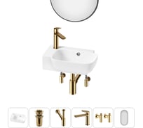 Комплект Wellsee 6 в 1 Lavinia Boho Bathroom Sink накладная/подвесная раковина 40x24 см 20219781R