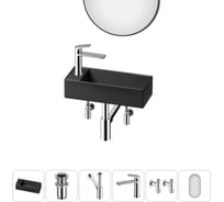 Комплект Wellsee 6 в 1 Lavinia Boho Bathroom Sink накладная/подвесная раковина 43x18 см 20219731R