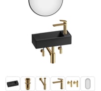 Комплект Wellsee 6 в 1 Lavinia Boho Bathroom Sink накладная/подвесная раковина 43x18 см 20219719R