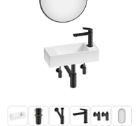 Комплект Wellsee 6 в 1 Lavinia Boho Bathroom Sink накладная/подвесная раковина 43x18 см 20219710R