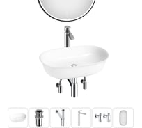 Акционный набор Wellsee 6 в 1 Brillant iCon накладная раковина 60x40 см 20218737R