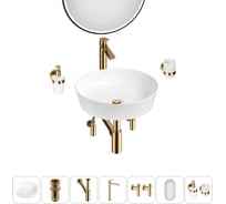 Акционный набор Wellsee 7 в 1 Cromulent накладная раковина 43x43 см 20218985R