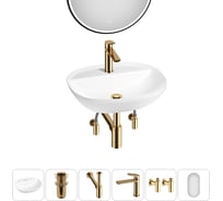 Акционный набор Wellsee 6 в 1 Cute Twin R накладная раковина 50x42 см 20218957R